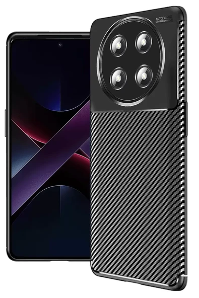 Newface Honor Magic 7 Lite Kılıf Auto Focus Karbon Kapak - Siyah ürün görseli 1