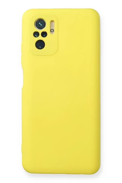 Newface Xiaomi Redmi Note 10 Kılıf Nano içi Kadife Silikon - Sarı ürün görseli 1