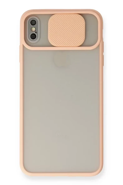 Newface Apple iPhone XS Max Kılıf Palm Buzlu Kamera Sürgülü Silikon - Pembe ürün görseli 1