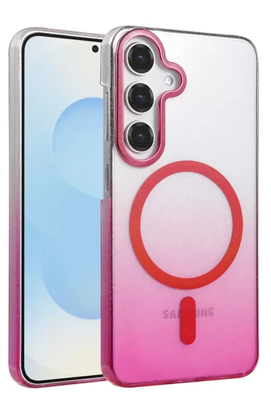 Newface Samsung Galaxy S23 FE Glossy Magsafe Kapak - Pembe ürün görseli 1