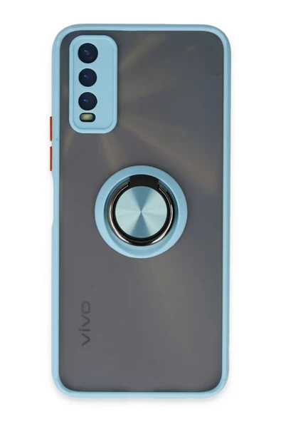 Newface Vivo Y11S Kılıf Montreal Yüzüklü Silikon Kapak - Buz Mavi ürün görseli 1