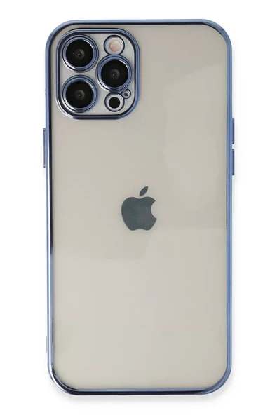 Newface Apple iPhone 12 Pro Max Kılıf Razer Lensli Silikon - Açık Mavi ürün görseli 1