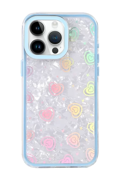 Newface Apple iPhone 14 Pro Max Lumi Desenli Kapak - Mavi - Resim 3