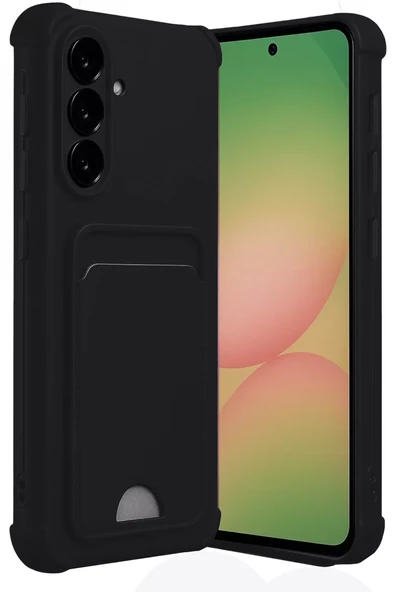 Newface Samsung Galaxy A56 Kılıf Kelvin Kartvizitli Silikon - Siyah ürün görseli 1
