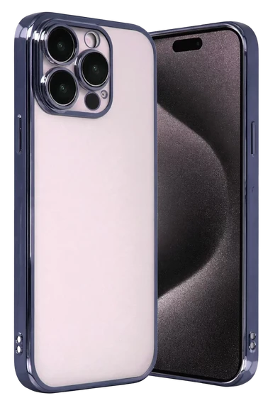 Newface Apple iPhone 15 Pro Max Razer Lensli Silikon - Lacivert ürün görseli 1