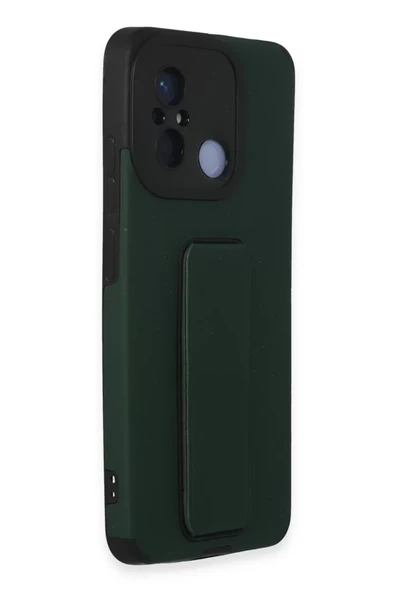 Newface Xiaomi Redmi 12C Kılıf Mega Standlı Silikon - Yeşil - Resim 2