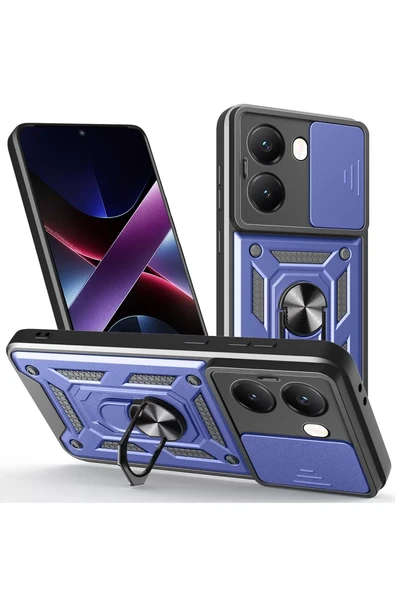 Newface Xiaomi Poco X7 Pro Kılıf Pars Lens Yüzüklü Silikon - Lacivert ürün görseli 1
