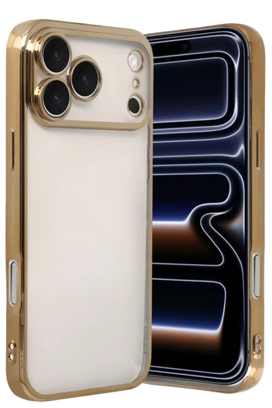 Newface Apple iPhone 17 Pro Max Razer Lensli Silikon - Gold ürün görseli 1