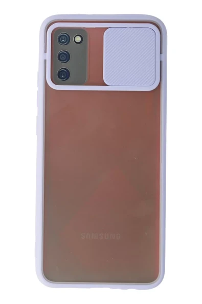 Newface Samsung Galaxy A02S Kılıf Palm Buzlu Kamera Sürgülü Silikon - Lila ürün görseli 1