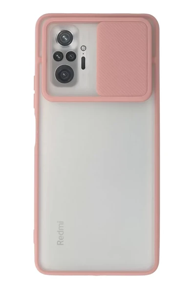 Newface Xiaomi Redmi Note 10 Pro Kılıf Palm Buzlu Kamera Sürgülü Silikon - Pembe ürün görseli 1