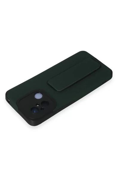 Newface Xiaomi Redmi 12C Kılıf Mega Standlı Silikon - Yeşil - Resim 3