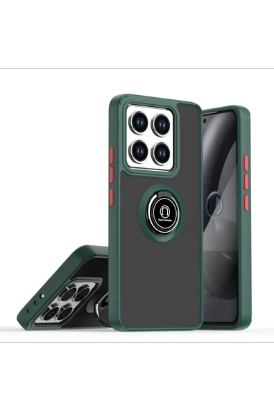 Newface Xiaomi Mi 14T Montreal Yüzüklü Silikon Kapak - Yeşil ürün görseli 1