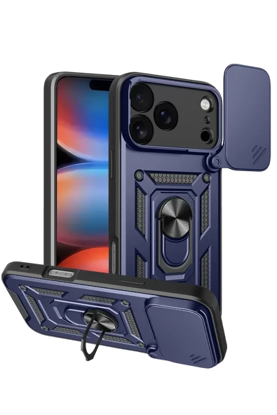 Newface Apple iPhone 17 Pro Pars Lens Yüzüklü Silikon - Lacivert ürün görseli 1