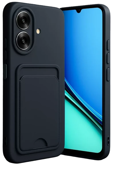 Newface Realme Note 60 Kelvin Kartvizitli Silikon - Siyah ürün görseli 1