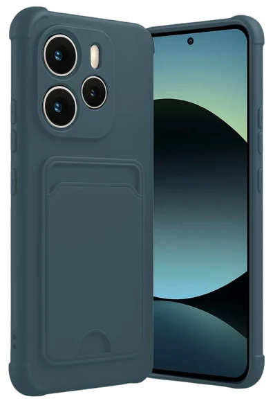 Newface Xiaomi Redmi Note 14 4G Kelvin Kartvizitli Silikon - Koyu Yeşil ürün görseli 1