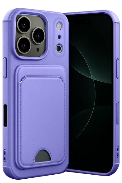 Newface Apple iPhone 17 Pro Kelvin Kartvizitli Silikon - Lila ürün görseli 1
