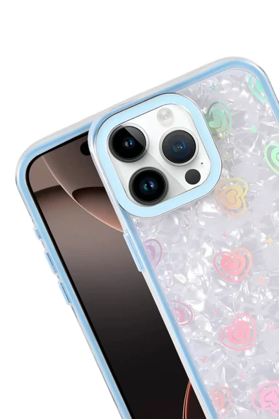 Newface Apple iPhone 14 Pro Max Lumi Desenli Kapak - Mavi - Resim 2