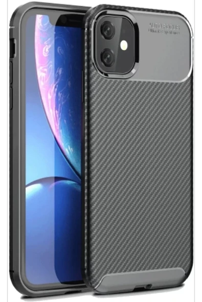 Newface Apple iPhone 11 Kılıf Auto Focus Karbon Kapak - Siyah ürün görseli 1