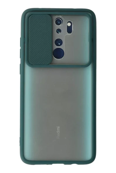 Newface Xiaomi Redmi Note 8 Pro Kılıf Palm Buzlu Kamera Sürgülü Silikon - Yeşil ürün görseli 1