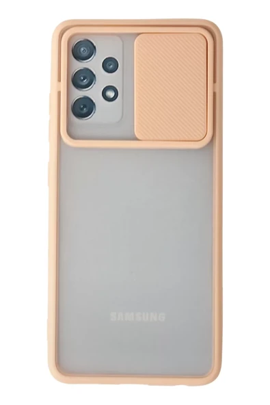 Newface Samsung Galaxy A52 Kılıf Palm Buzlu Kamera Sürgülü Silikon - Pembe ürün görseli 1