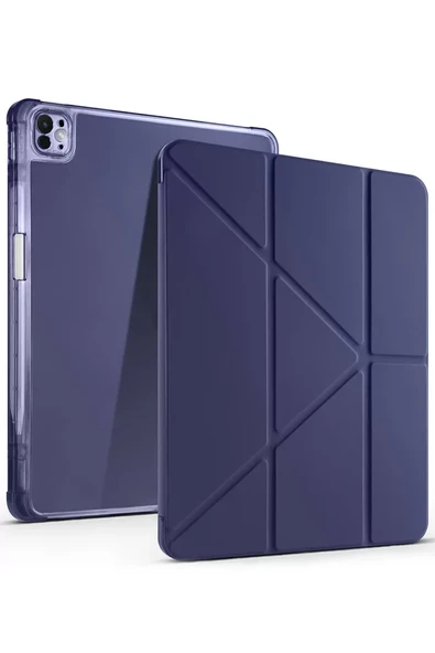 Newface Apple iPad Air 13 (2024) Kılıf Kalemlikli Mars Tablet Kılıfı - Lacivert ürün görseli 1