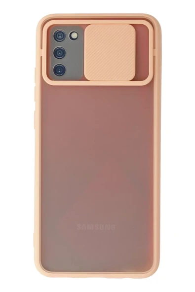 Newface Samsung Galaxy A02S Kılıf Palm Buzlu Kamera Sürgülü Silikon - Pembe ürün görseli 1