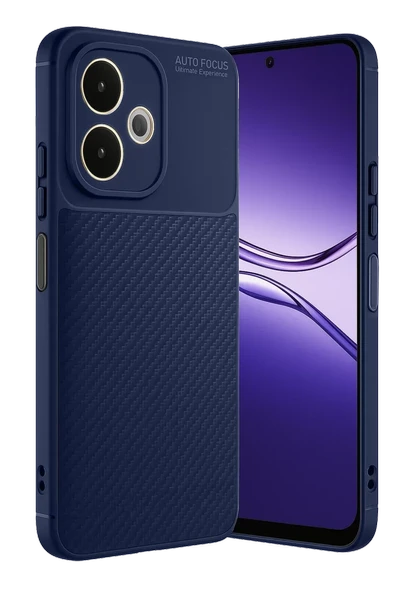 Newface Oppo A5 Pro 4G Kılıf Auto Focus Karbon Kapak - Lacivert ürün görseli 1