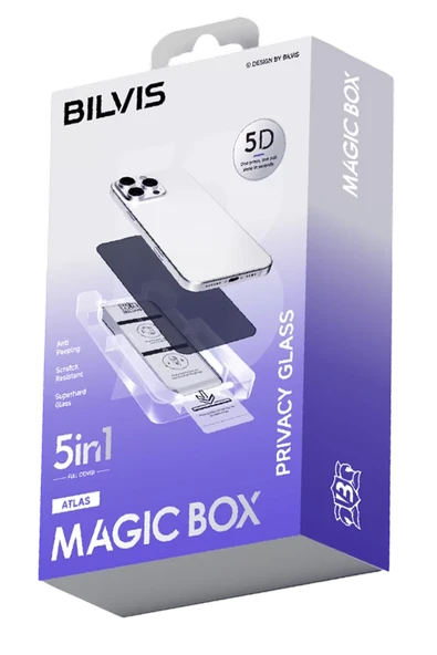 Newface Apple iPhone 17 Pro Bilvis 5in1 5D Magic Hayalet Cam Ekran Koruyucu - Siyah ürün görseli 1