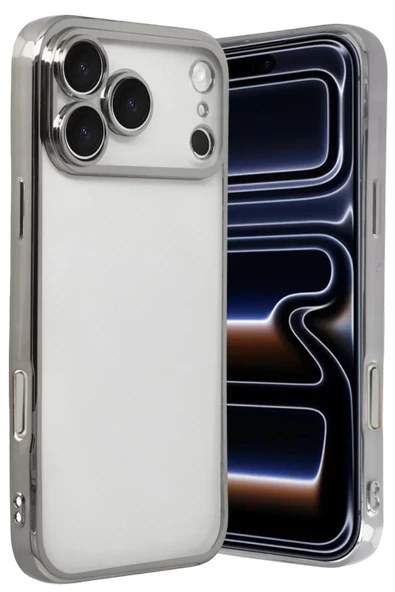Newface Apple iPhone 17 Pro Max Razer Lensli Silikon - Gümüş ürün görseli 1
