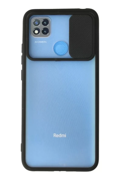 Newface Xiaomi Redmi 9C Kılıf Palm Buzlu Kamera Sürgülü Silikon - Siyah ürün görseli 1