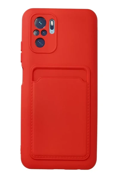 Newface Xiaomi Redmi Note 10S Kılıf Kelvin Kartvizitli Silikon - Kırmızı ürün görseli 1