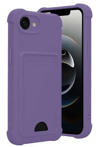 Newface Apple iPhone 16E Kelvin Kartvizitli Silikon - Lila ürün görseli 1