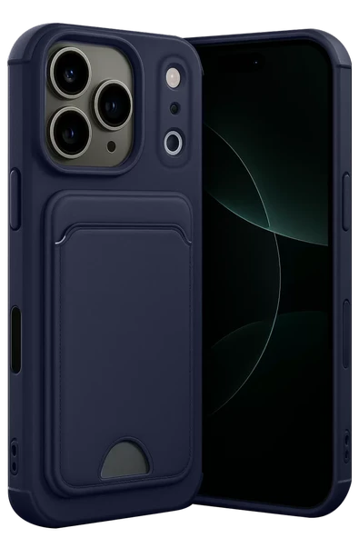 Newface Apple iPhone 17 Pro Kelvin Kartvizitli Silikon - Lacivert ürün görseli 1