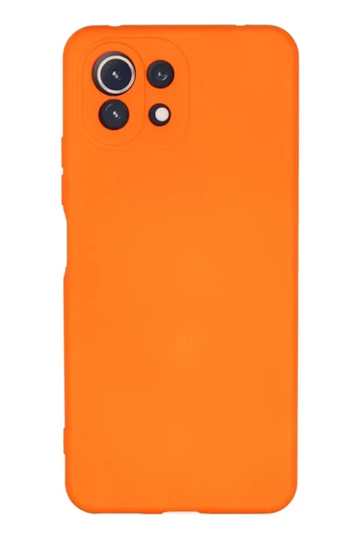 Newface Xiaomi Mİ 11 Lite Kılıf Nano içi Kadife Silikon - Turuncu ürün görseli 1