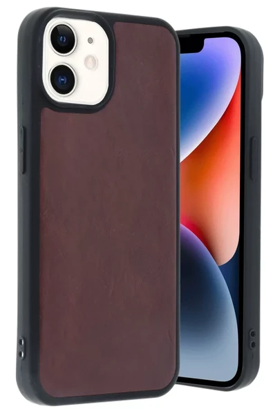 Newface Apple iPhone 11 Kılıf Aras Deri Kapak - Bordo ürün görseli 1