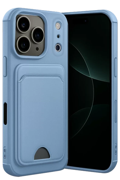 Newface Apple iPhone 17 Pro Kelvin Kartvizitli Silikon - Mavi ürün görseli 1