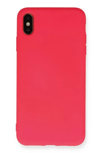 Newface Apple iPhone XS Max Kılıf Nano içi Kadife Silikon - Koyu Pembe ürün görseli 1