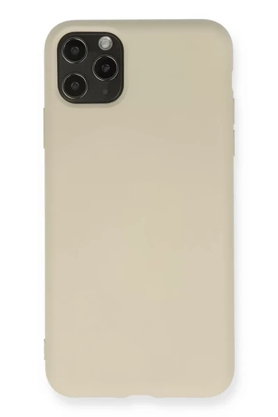 Newface Apple iPhone 11 Pro Max Kılıf Nano içi Kadife Silikon - Bej ürün görseli 1