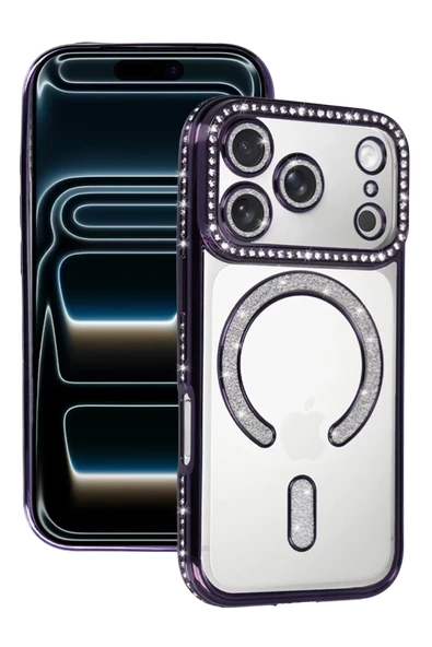 Newface Apple iPhone 17 Pro Joke Simli Magneticsafe Kılıf - Derin Mor ürün görseli 1