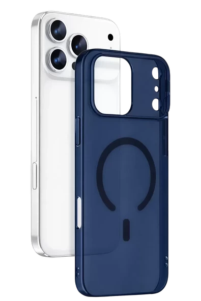 Newface Apple iPhone 17 Pro Combo Sert Şeffaf Magsafe Kapak - Mavi ürün görseli 1