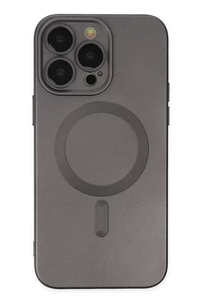 Newface Apple iPhone 13 Pro Kılıf Moshi Lens Magneticsafe Silikon - Füme ürün görseli 1