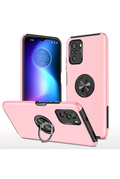Newface Xiaomi Poco F3 Kılıf Elit Yüzüklü Kapak - Pembe ürün görseli 1