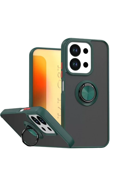 Newface Xiaomi Redmi 15C 4G Montreal Yüzüklü Silikon Kapak - Yeşil ürün görseli 1