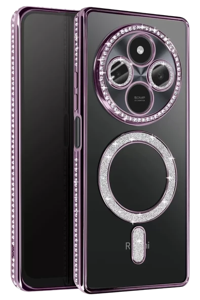 Newface Xiaomi Redmi 14C Joke Simli Magneticsafe Kılıf - Derin Mor ürün görseli 1