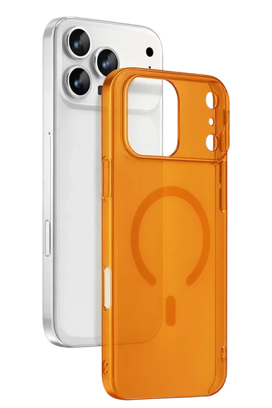 Newface Apple iPhone 17 Pro Combo Sert Şeffaf Magsafe Kapak - Turuncu ürün görseli 1