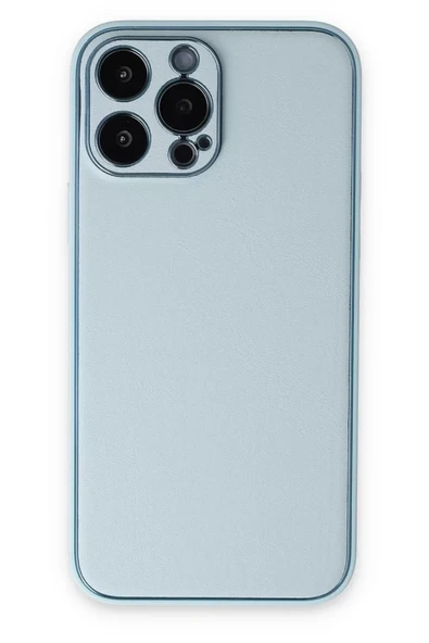 Newface Apple iPhone 14 Pro Kılıf Coco Deri Silikon Kapak - Sky Blue ürün görseli 1