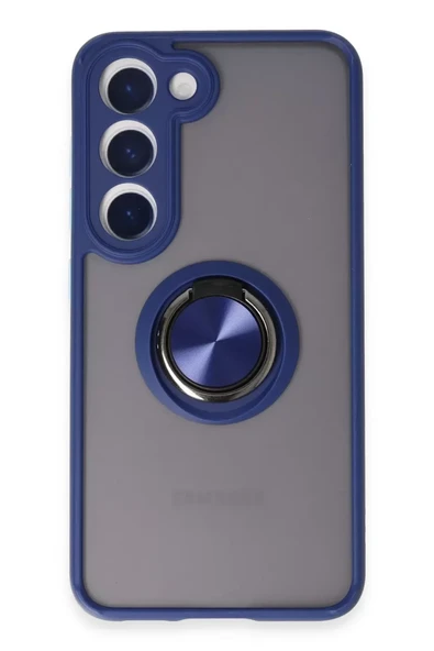 Newface Samsung Galaxy S23 Kılıf Montreal Yüzüklü Silikon Kapak - Lacivert ürün görseli 1