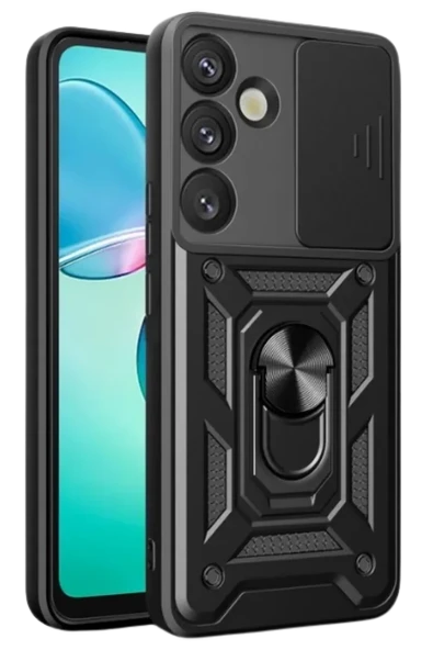 Newface Samsung Galaxy S26 Plus Pars Lens Yüzüklü Silikon - Siyah ürün görseli 1