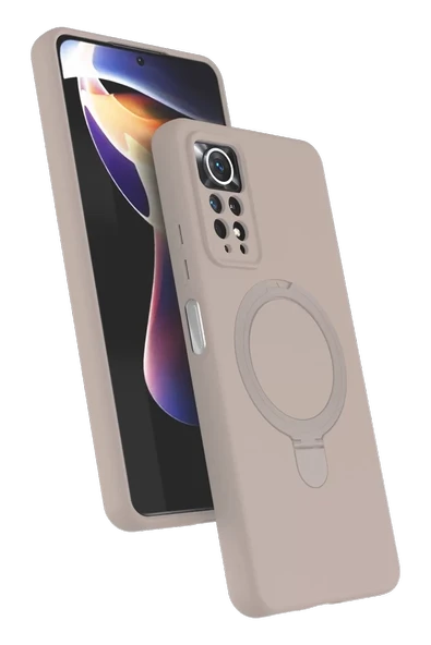 Newface Xiaomi Redmi Note 12 Pro 4G Regal Magsafe Standlı Kapak - Çöl Titanyum ürün görseli 1