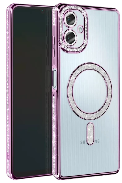 Newface Samsung Galaxy A06 Joke Simli Magneticsafe Kılıf - Derin Mor ürün görseli 1